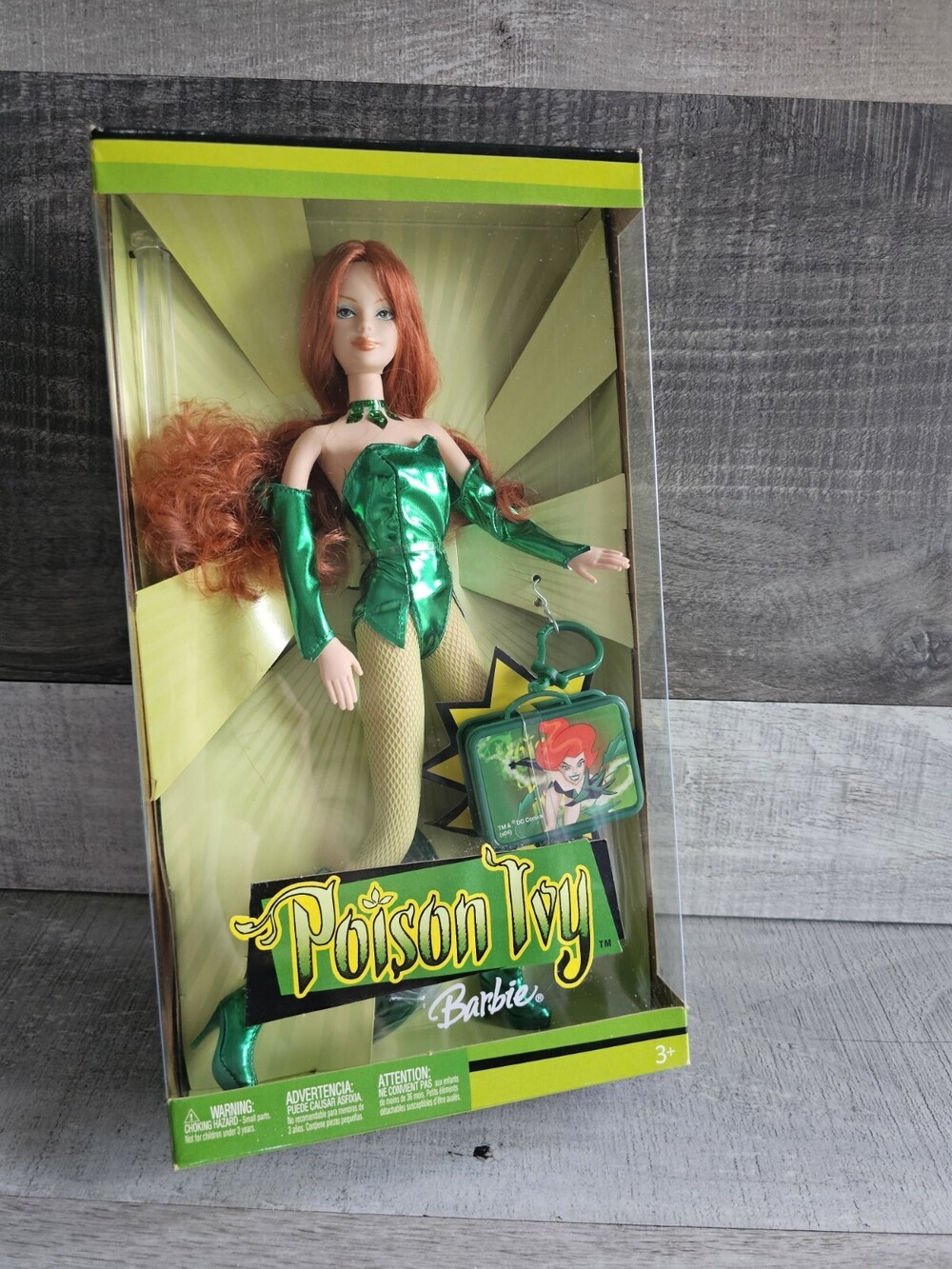 2004 Mattel DC Comics Poison Ivy - Barbie Doll w/ Lunchbox Keychain - New in Box